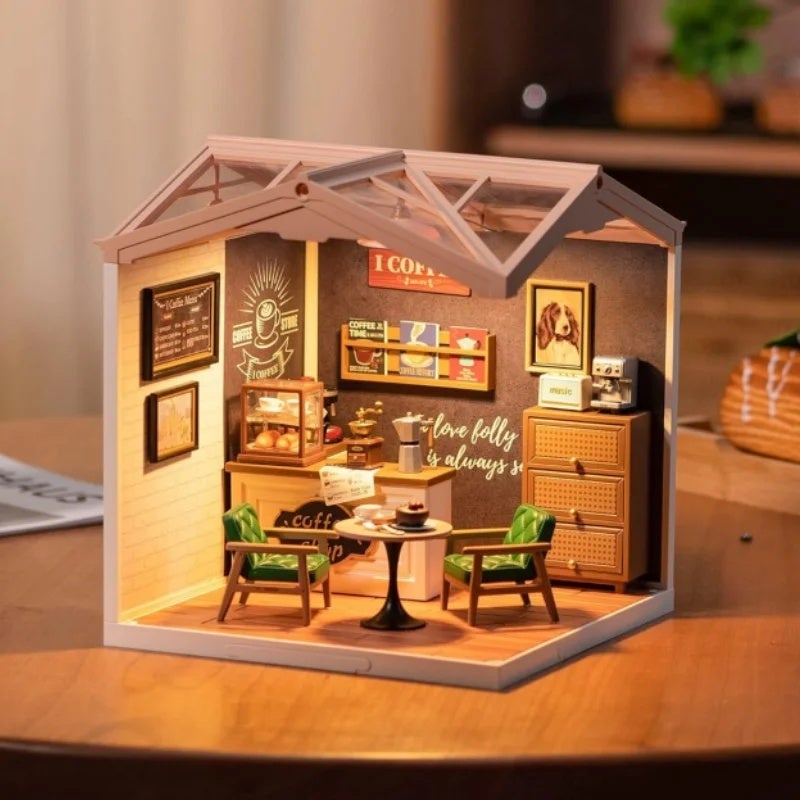 رولايف بيت دمى Rolife DIY Miniature Dollhouse Kit with Accessories Model Supply Store Kit with LED to Build Decent Birthday Gift, 4PCS 7629025 - Image 3