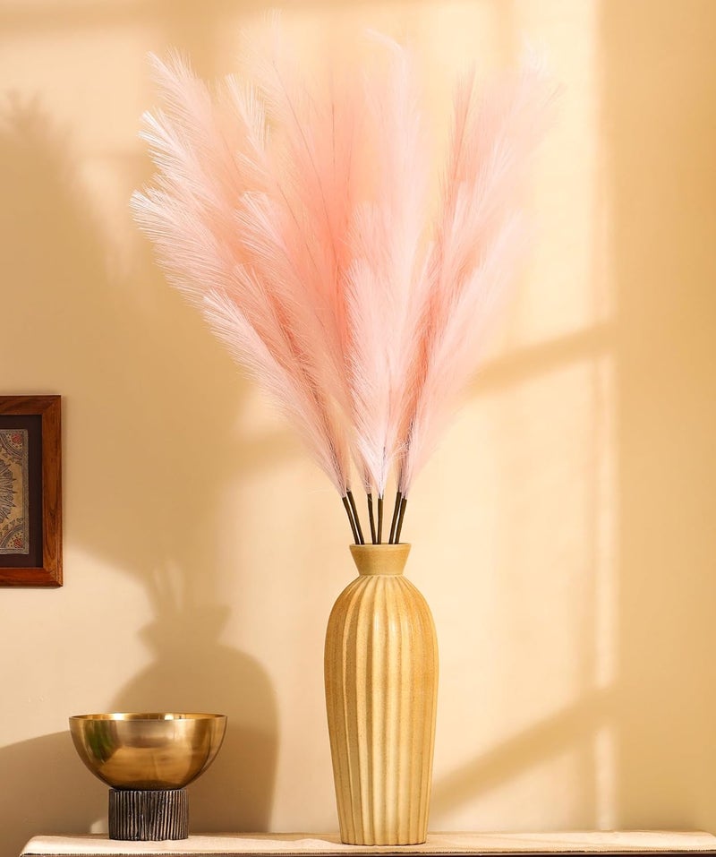 Elemntl Artificial Large Pampas Grass Flower Sticks 35 feet Pink  - Image 2