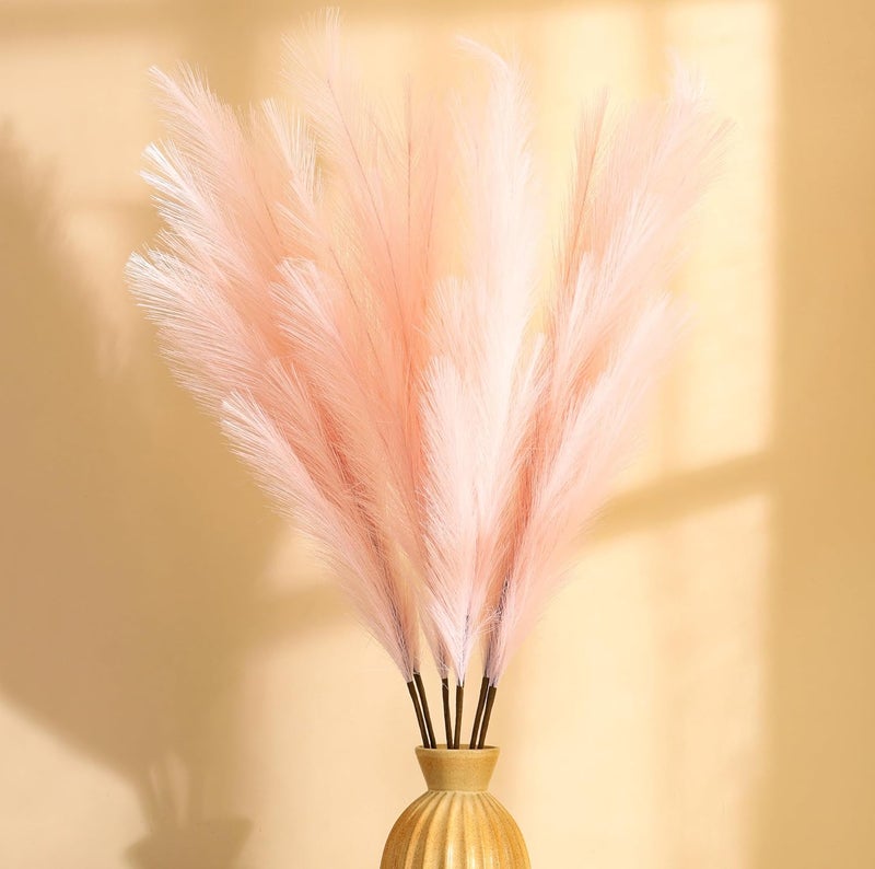 Elemntl Artificial Large Pampas Grass Flower Sticks 35 feet Pink  - Image 1