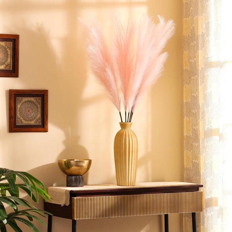 Elemntl Artificial Large Pampas Grass Flower Sticks 35 feet Pink  - Image 3