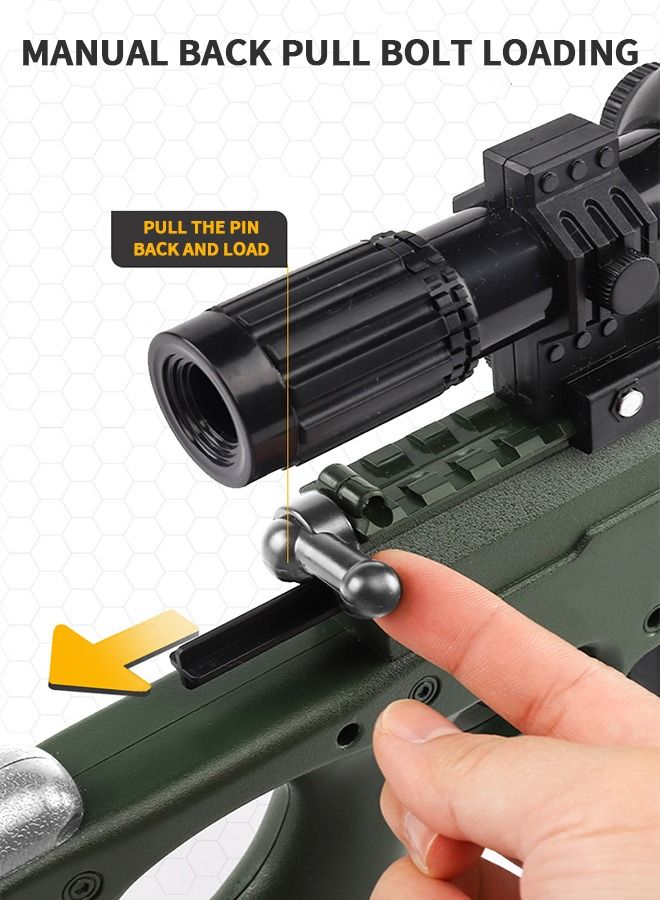 GROIC Toy Gun Soft Bullets Education Toy,Sniper Rifle Blaster Gun AWM,Double Mirror Effect Toy Sniper Guns,DIY Toy with Rich Accessories ,Shooting Games Toys for Kids  - Image 3