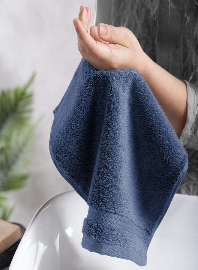 MYTRIDENT Finesse 6 Piece Face Towels, 625 GSM, 100% Cotton, Navy - Image 3