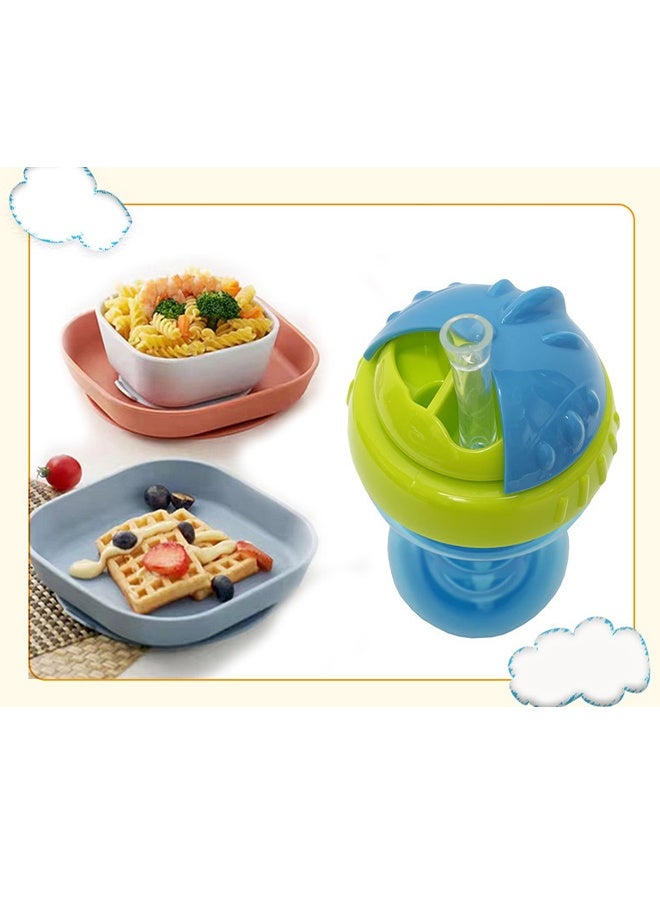 2 حزمة لا تسرب فلكس القش الطفل الصغير سيبي أكواب - الطفل الصغير أكواب تسرب دليل مع قبضة سهلة وصارمة - الأحمر والأزرق - Image 4