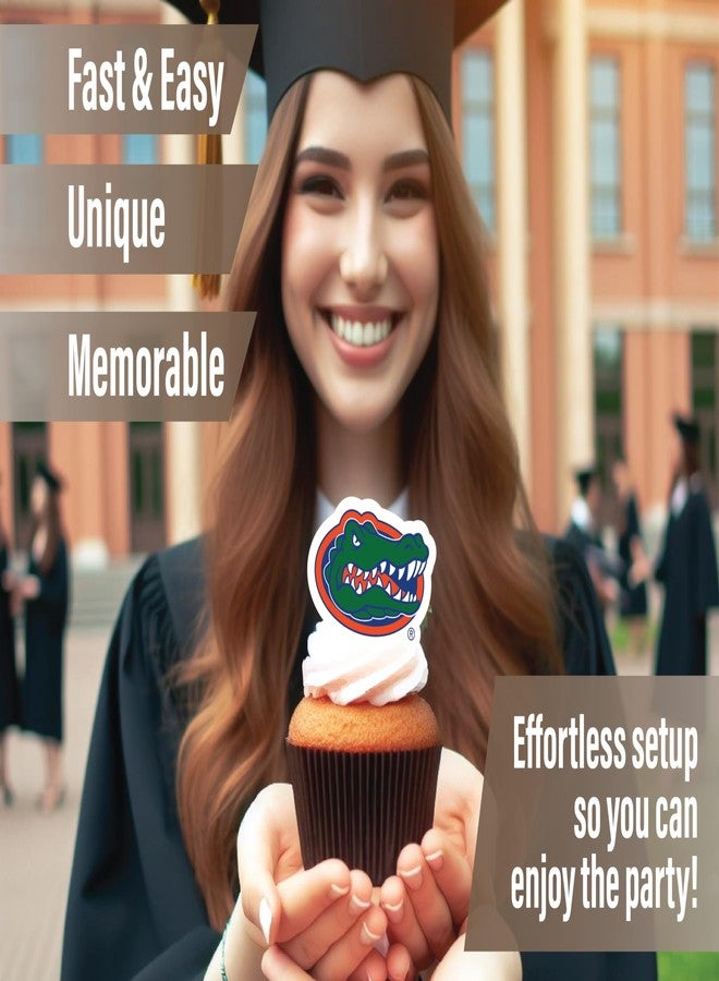 PartyKandy University of Florida Cupcake Topper Party Supplies for Football, Birthday, Graduation Party Decorations (24 Pieces) (Florida Gators) - Image 4