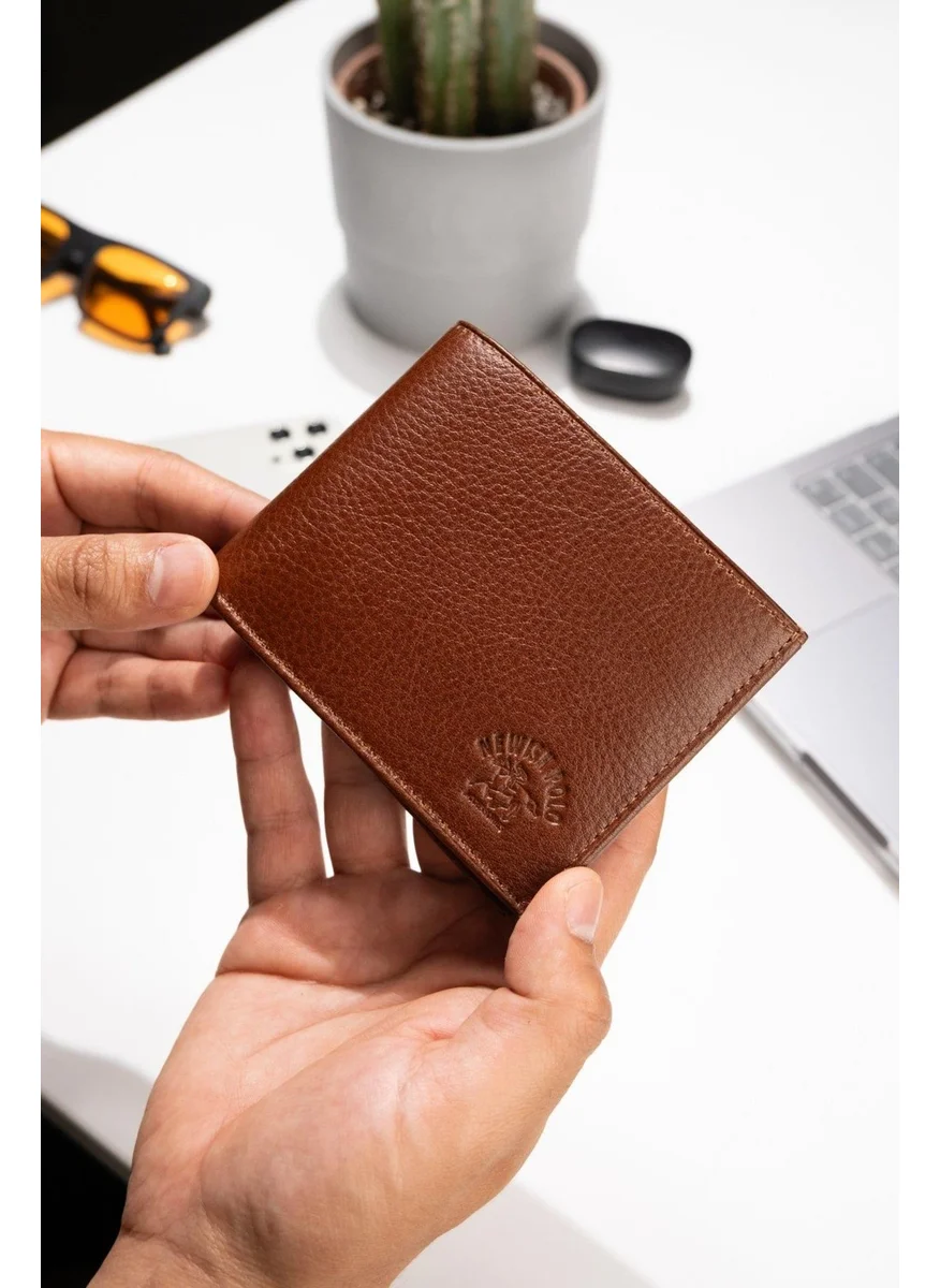 Newish Polo Newishpolo Leather Horizontal Wallet Tan