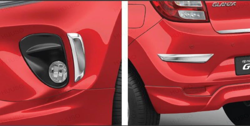HUUSO Car Bumper Protector Strip, 4 Pack Anti-Scratch Front Rear Bumper Corner Edge Guard, Automotive Adhesive Anti-Collision Car Exterior Accessories Compatible with Toyota Glanza (2020-2022) - Image 3