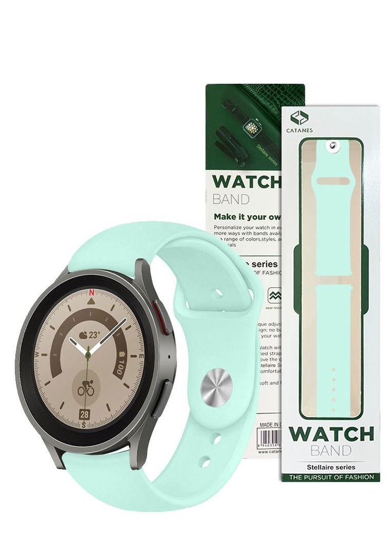 CATANES - Samsung Galaxy Watch 5 Band Galaxy Watch 5 Pro Band Replacement Silicone Strap 20mm Smart Watch Wristband Compatible with Galaxy Watch5 (44mm/40mm) Galaxy Watch5 Pro (45mm) Mint Green - Image 1