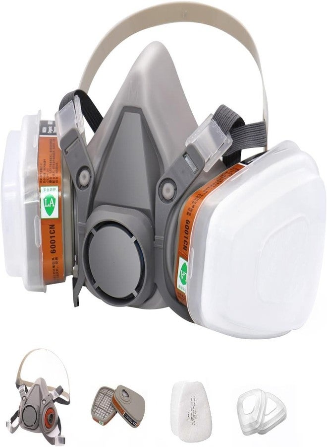 Cyrox 6200 Half Respirator Face Cover for Paint, Dust and Formaldehyde, Sanding, Polishing, Spraying, Chemicals, Dust, Fumes, Asbestos Reusable Half Face Cover Mask for Men (1Pcs) - Image 1
