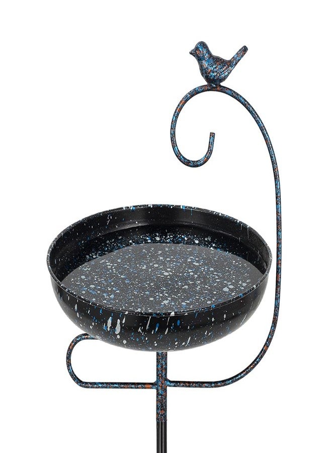 Venniy Metal Outdoor Bird Bath,11.6 Inch Standing Birdbath & Birdfeeder for Outside with 4 Prongs Base Stake,Garden Bird Baths for Yard Lawn Decor - Image 1