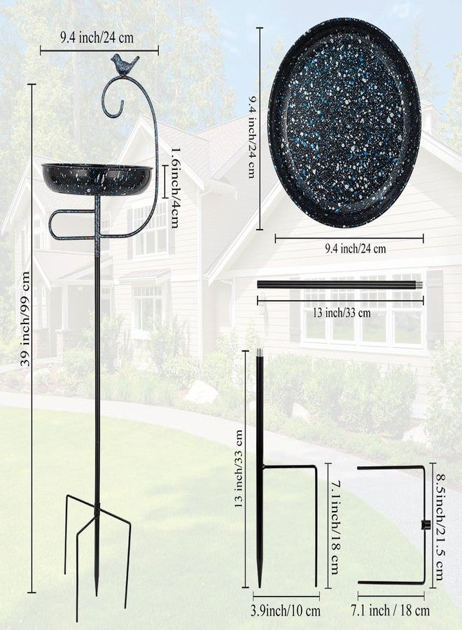 Venniy Metal Outdoor Bird Bath,11.6 Inch Standing Birdbath & Birdfeeder for Outside with 4 Prongs Base Stake,Garden Bird Baths for Yard Lawn Decor - Image 3
