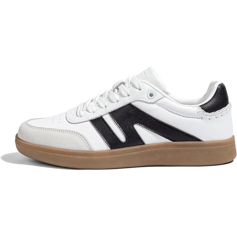 LUCKY STEP Women Classic Retro Gum Sole Fashion Sneakers Casual Tennis Skate Shoe Genuine Leather Walking Footwear Anti Slip Trainers - Image 1