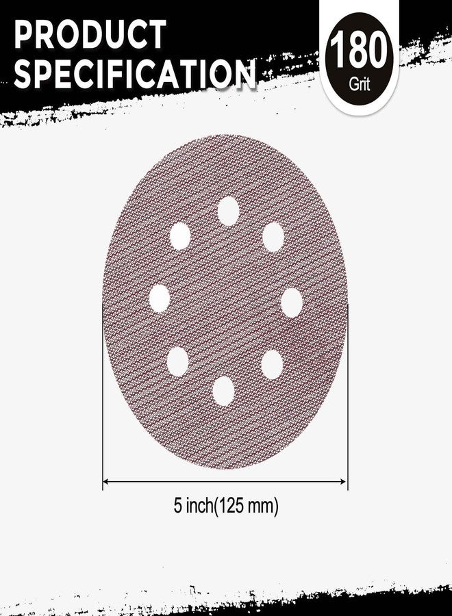 Kozelo 50 Pcs Grid Sanding Discs 5 Inch 180 Grit 8 Holes Hook and Loop Orbital Sandpaper Suitable for Drywall Sander Wood Metal Furniture - Image 2