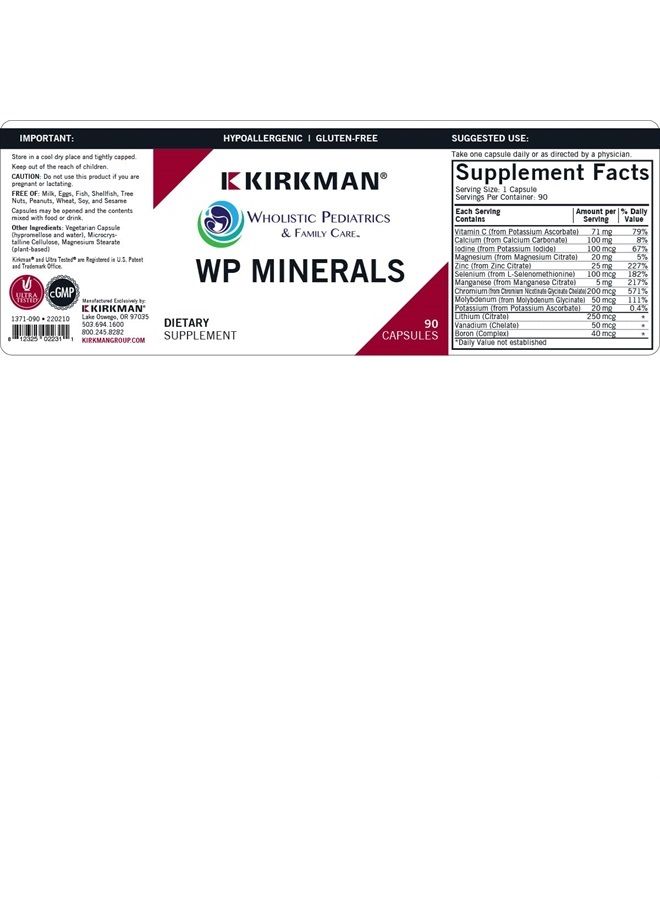 Kirkman WP Minerals || 90 Vegetarian Capsules || A Comprehensive Mineral Supplement for Those who do not get Enough nutrients from Their Diet. - Image 3