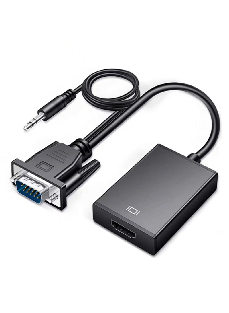 محول كابل VGA إلى HDMI 1080P مع صوت 3.5 ملم