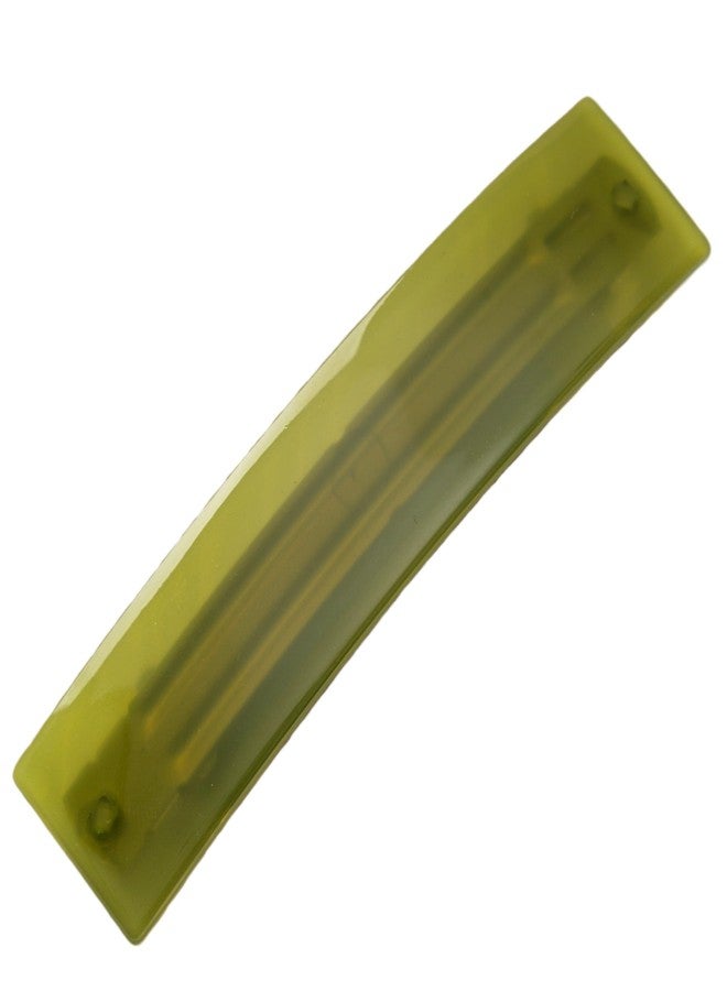 Prettyou Acetate Tortoise Shell Hair Barrette, French Design Rectangle Hair Clip, Celluloid Hair Accessory for Women，4.2“ in length, 1" in width (green) - Image 1