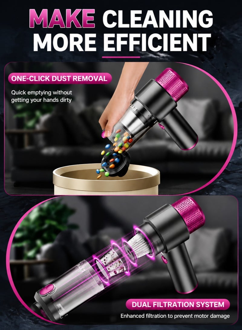 ARNOTEC Handheld Car Vacuum Cleaner Cordless, 7500Pa High Power Portable Mini Vacuum & Air Duster 4-in-1 with LED Light, Dual Filtration, Type-C Rechargeable Battery for Car, Home, Office - Image 4