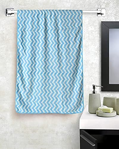 First Kick Luxury Microfiber Bath Baby Towel Super Absorbent FadeResistent Ultra Soft ZigZag L 110 cm x B 50 cm Sky Blue - Image 2