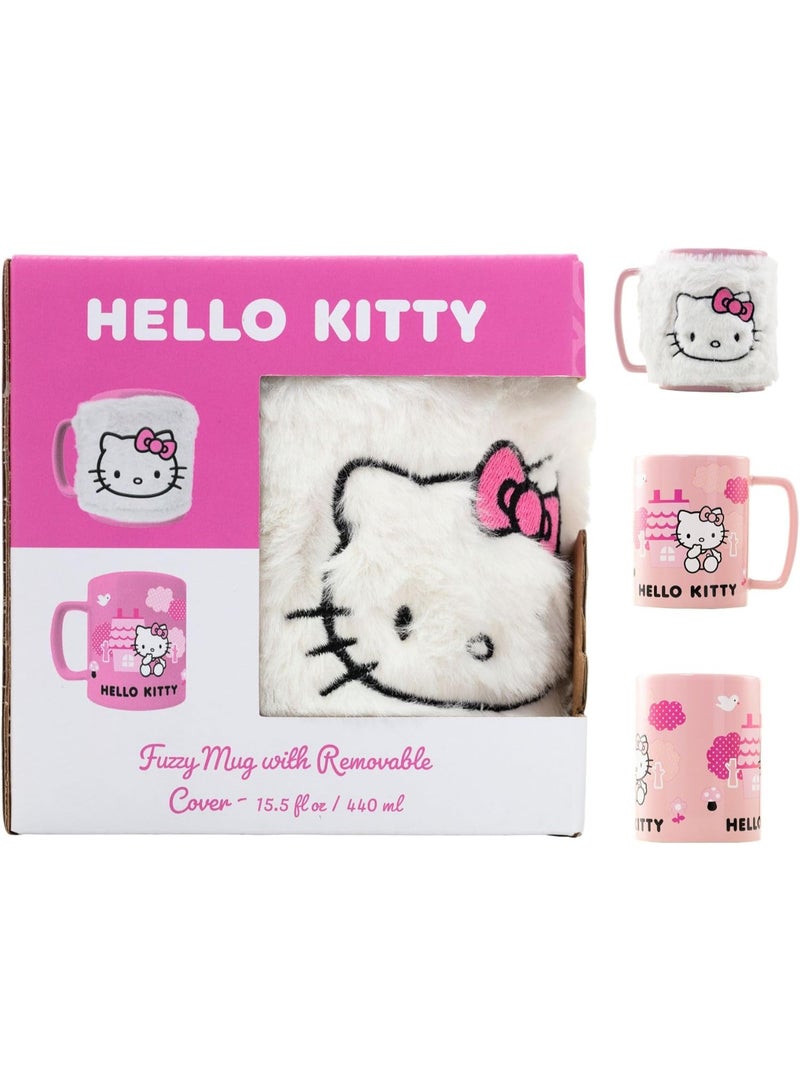 Pyramid HELLO KITTY (PINK BOW FACE ICON) FUZZY MUG - Image 1