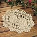Phantomon Phantomon Lace Doilies Handmade Crochet Placemats Cotton Doilies Cloth Lace, Pack Of 4, Oval Shape, 10 x 14 inch (Beige) - Image 2