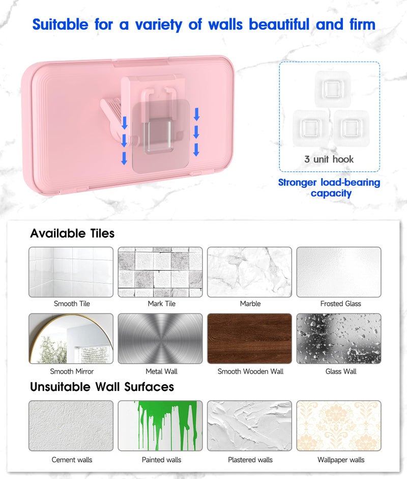 Mistriddle Waterproof Shower Phone Holder with 360Â° Rotation, Angle Adjustable, Enhanced Sound Quality, Wall Mounted Phone Holder for Bathroom Mirror Bathtub Kitchen, Up to 7 Inch(Pink) - Image 4