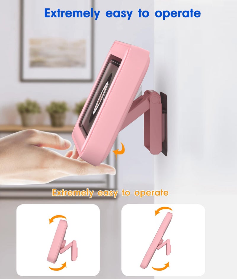 Mistriddle Waterproof Shower Phone Holder with 360Â° Rotation, Angle Adjustable, Enhanced Sound Quality, Wall Mounted Phone Holder for Bathroom Mirror Bathtub Kitchen, Up to 7 Inch(Pink) - Image 5