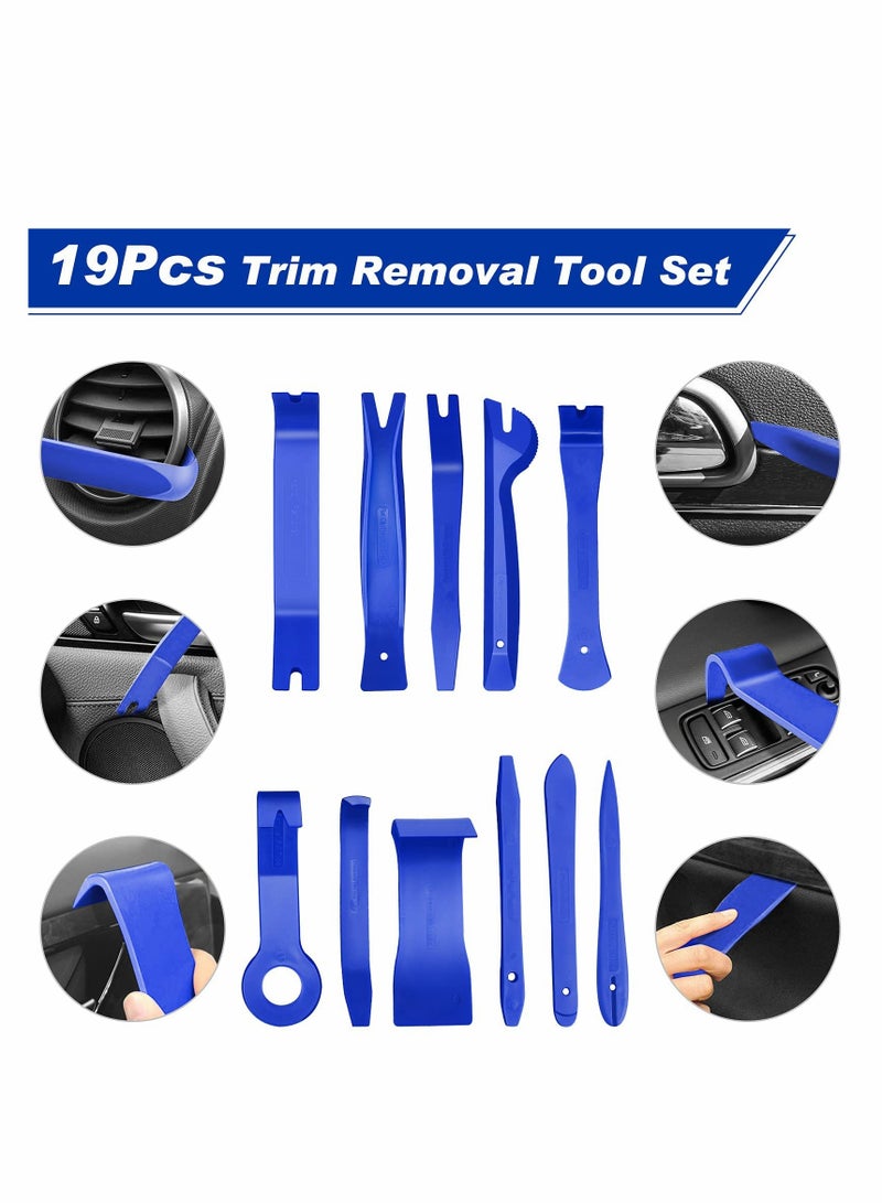 19 Piece Car Audio Removal Tool Kit with Storage Bag for Dashboards Panels and Stereos - Image 3