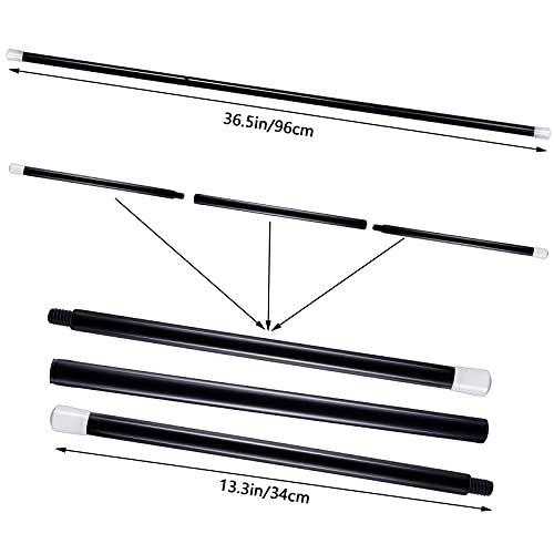 Skylety عصا سكايلتي السحرية البلاستيكية بطول 36.5 بوصة، عصا مسرحية من عشرينيات القرن الماضي، ملحقات أزياء عيد الهالوين، عصي رقص بلاستيكية مع أغطية بيضاء للبالغين (قطعة واحدة) - Image 3