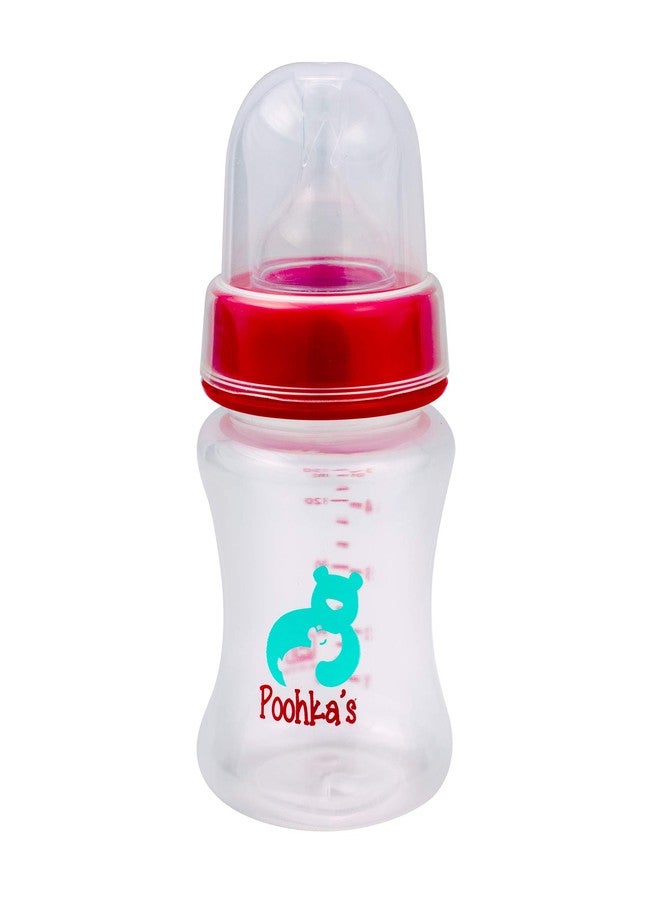 Small Wonder Baby Feeding Bottle Wide Neck Poohka's 150 ml Pack of 1, with Anti Colic Nipple, New Born/Infants/Toddler Upto 3 Years, BPA Free, Red Colour - Image 1