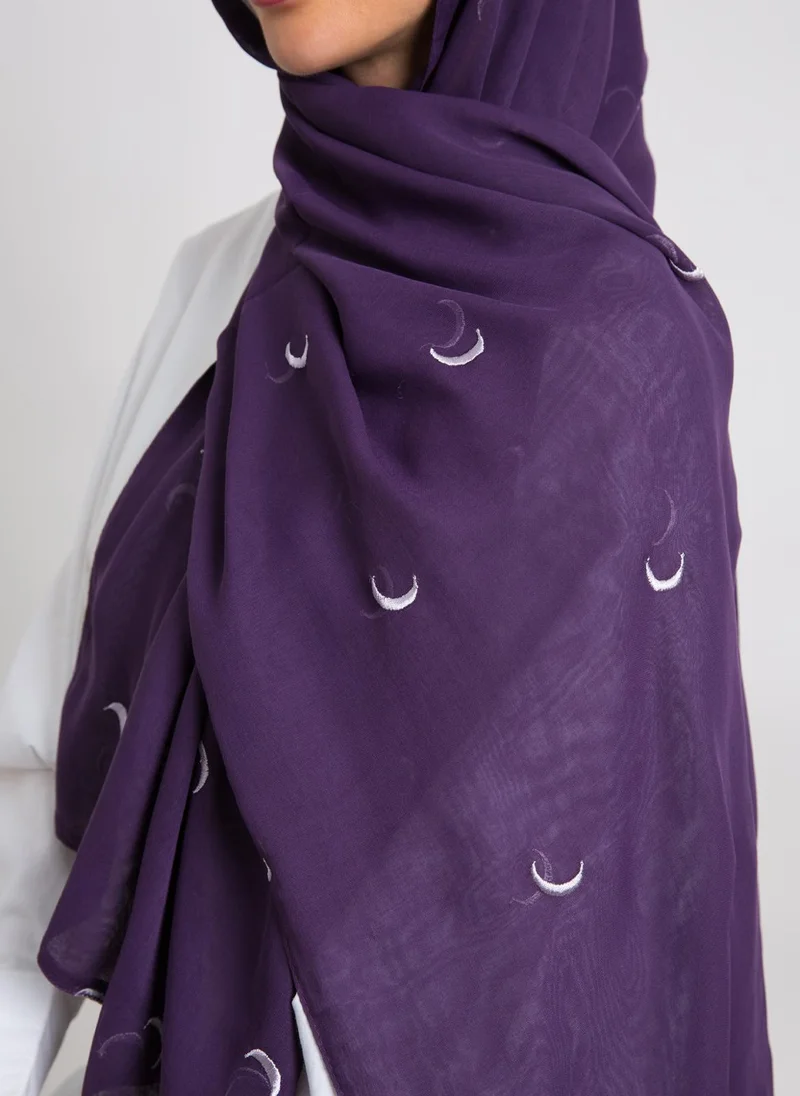 كاف ميم طرحة الهلال الصغير طبقتين - بنفسجي