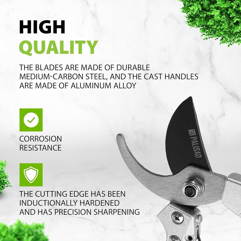 PALISAD Stainless Steel Straight Cut Pruner 180 mm - 605038 - Image 4