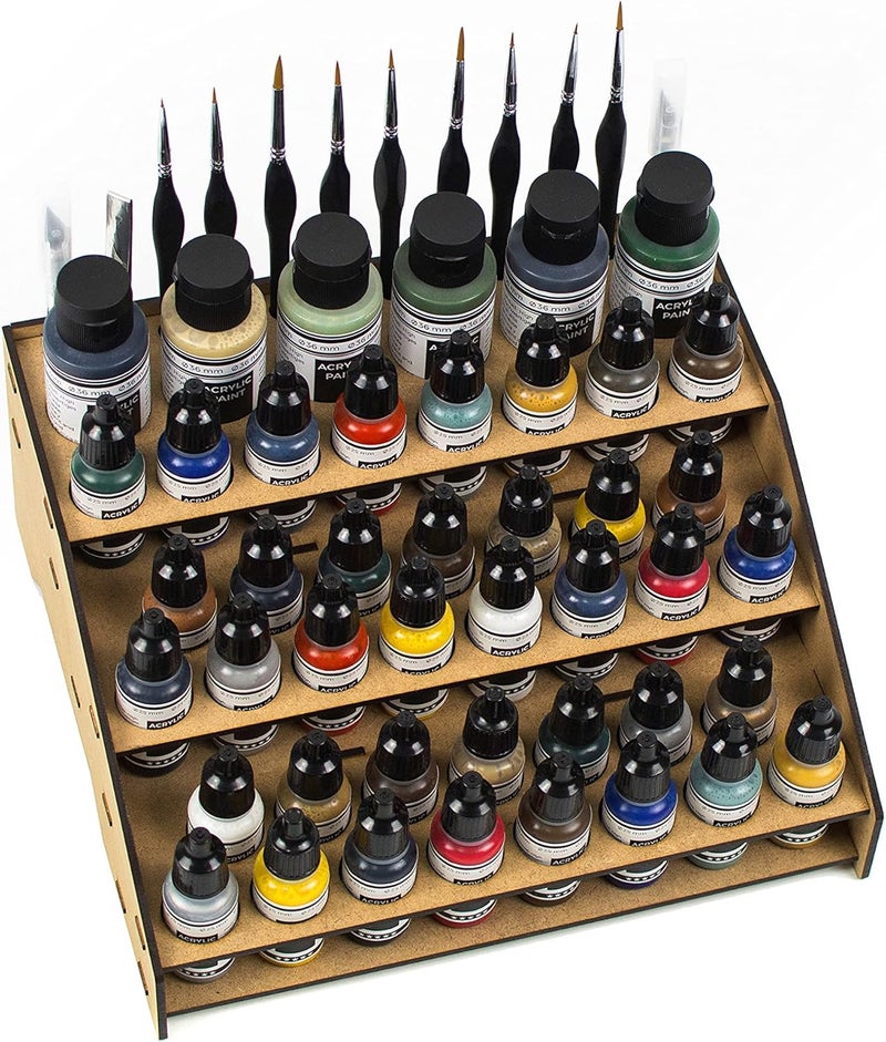 ProScale Paint rack organizer stand for modeling and miniatures. Vallejo paint rack kit Vallejo Army paint holder brushes miniatures modeling models (Rack A) - Image 5