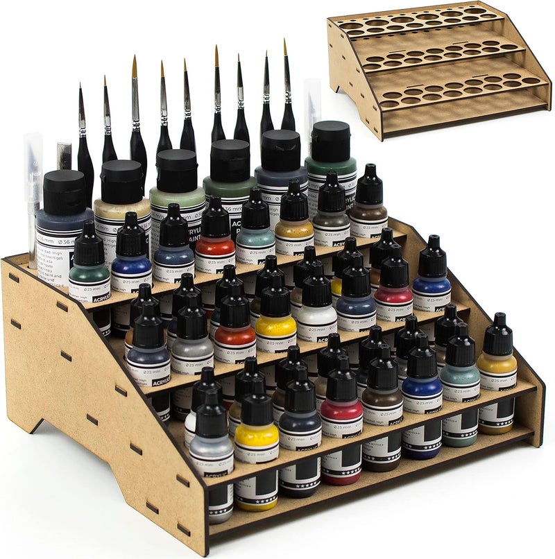 ProScale Paint rack organizer stand for modeling and miniatures. Vallejo paint rack kit Vallejo Army paint holder brushes miniatures modeling models (Rack A) - Image 1