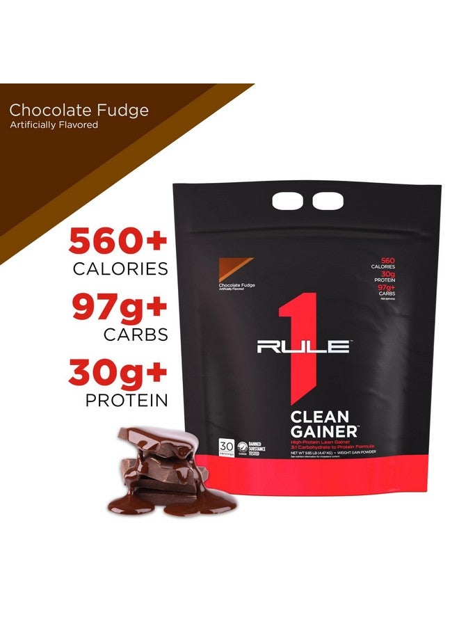 Rule 1 Proteins Rule One Proteins, R1 Clean Gainer - High-Protein Lean Gain Formula with 560 Calories, 30g of Full-Spectrum Protein, Over 90g Carbs, Under 6g of Fat (30 Servings, Chocolate Fudge)  - Image 2