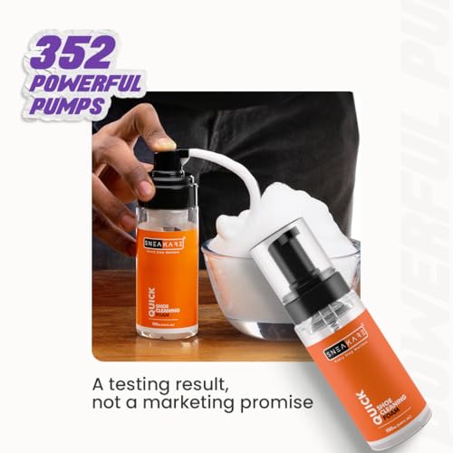 SNEAKARE Quick Kit With Foam Cleaner - Contains 2 x 150ml Foam Shoe Cleaner, Medium Bristle Brush & Decreaser Pro - White Sneakers Cleaning Kit, Leather, Suede, Nubuck, Canvas - Sports Shoes Cleaner - Image 3