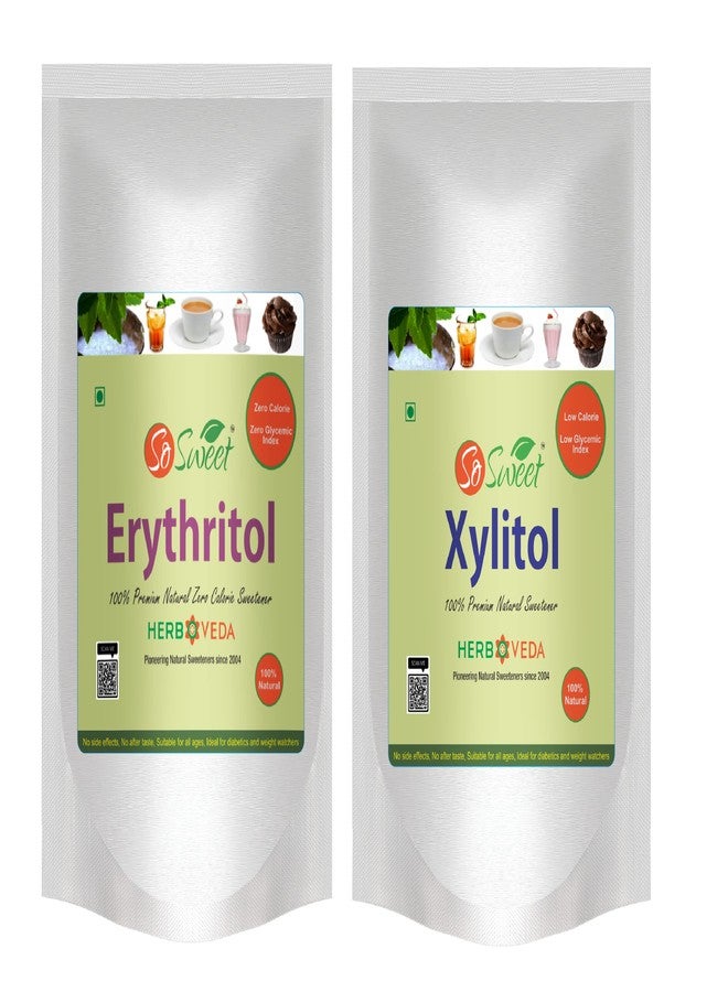So Sweet Erythritol & Xylitol Sugar-Free Natural Sweetener, 1kg Each, Pack of 2, Ideal for Diabetics, Keto-Friendly, Perfect for Baking, Cooking, and Sweetening Beverages with Zero Calories - Image 1