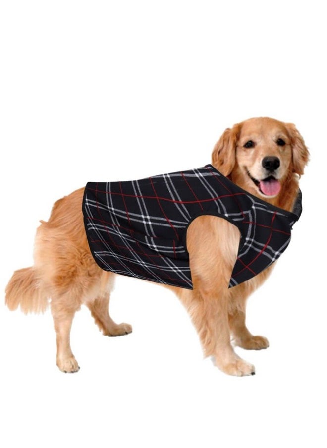 Sage Square Crazy Printed Dog T-Shirt, Trending Dog T-Shirt, Ultra Soft & Light Weight, Comfortable & Breathable Dog Apparel, Trendy Outfit (Xxxlarge - 30 Inch) (Black Check Print)  - Image 1