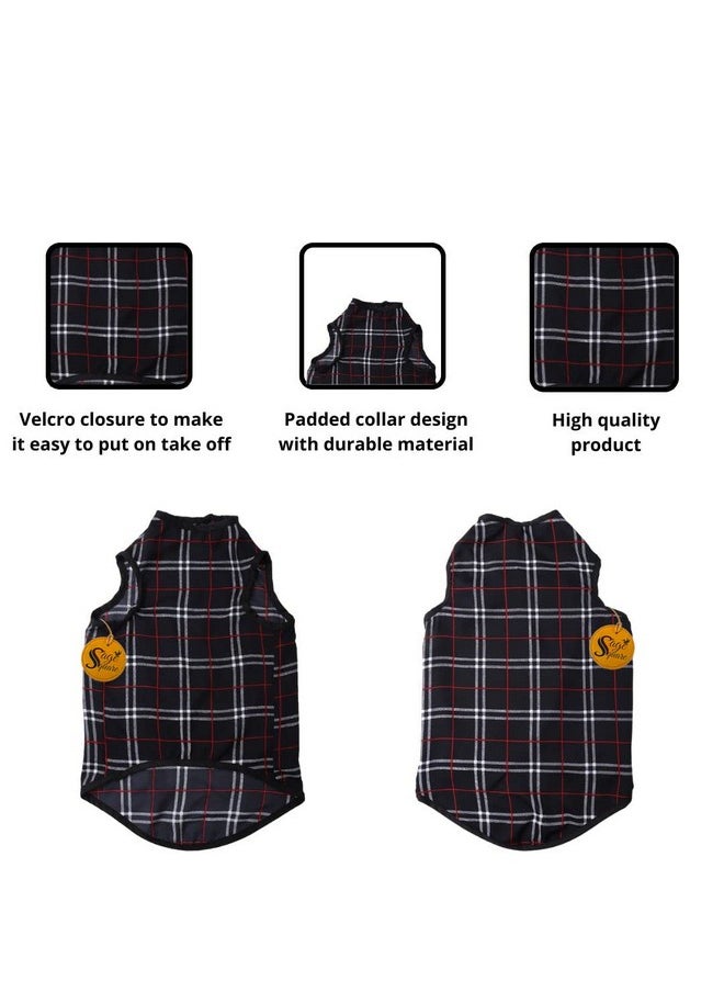Sage Square Crazy Printed Dog T-Shirt, Trending Dog T-Shirt, Ultra Soft & Light Weight, Comfortable & Breathable Dog Apparel, Trendy Outfit (Xxxlarge - 30 Inch) (Black Check Print)  - Image 4