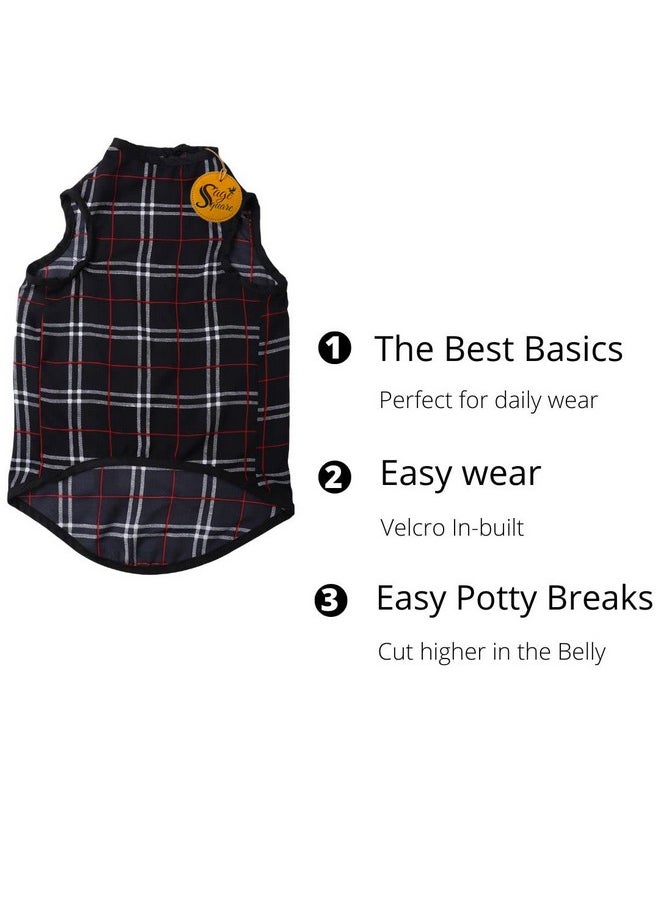 Sage Square Crazy Printed Dog T-Shirt, Trending Dog T-Shirt, Ultra Soft & Light Weight, Comfortable & Breathable Dog Apparel, Trendy Outfit (Xxxlarge - 30 Inch) (Black Check Print)  - Image 5