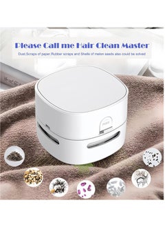 JSDUN Desktop Vacuum Cleaner, Mini Wireless Portable Desktop Dust Collector,360° Rotatable Design, Clean Debris and Dust Flakes, Suitable for Office/Home/Keyboard/School White  - Image 2