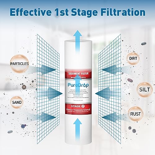 Pure Drop PureDrop PDR-F5-50 Replacement Water Filter Pack for 50 GPD Reverse Osmosis System, 5 Piece - Image 2