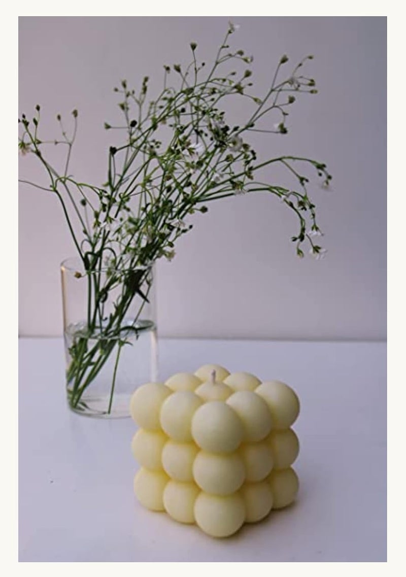 Indian Soul Candles Hush Bubble CandleRose ScentedMade with 100 Soy WaxHome Use and GiftingScented Candle White