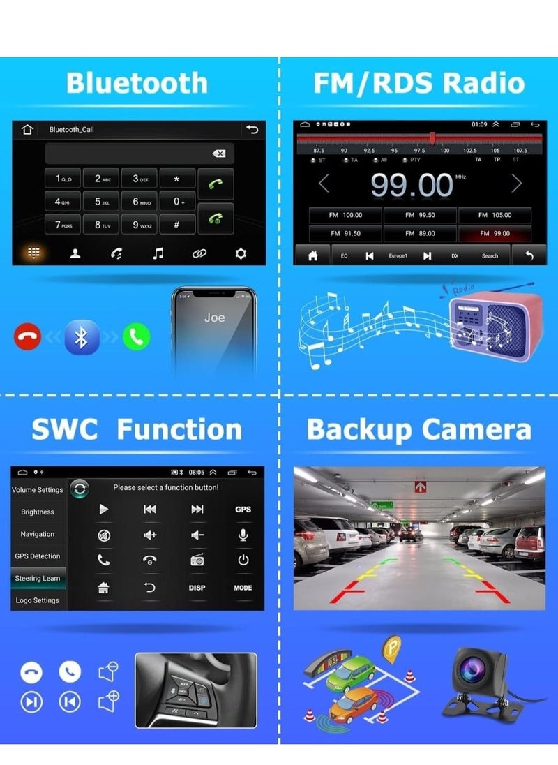 Android Car Stereo For Honda Civic 2001-2005 Support Apple Carplay Android Auto IPS Touch Screen DSP Bluetooth Navigation WiFi Radio Night Vision Camera Included