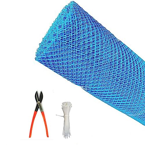 SAI PRASEEDA UV Stabilized Garden Fencing Net_Tree Guard Net_Anti Bird Net_PVC Virgin HDPE_3.3 Feet Height X 50 Feet Length_Blue Color_800 GSM with 1 Cutter and 100 PVC Tags SHJAMN8 - Image 1