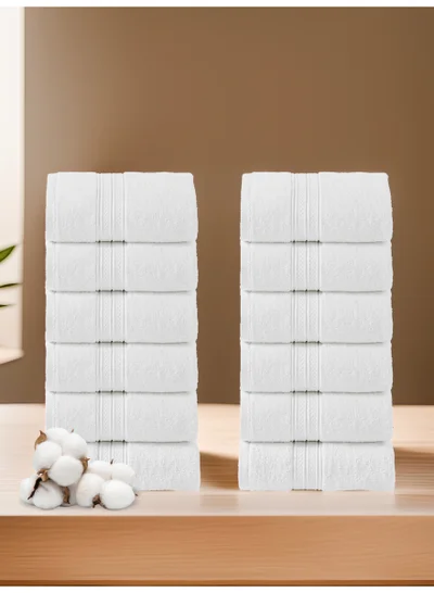 Donetella 12-Piece Face Towel Set, 30x30 cm | 600 GSM 100% Combed Cotton | Soft, Plush & Ultra-Absorbent | Ideal for Facial Care, Baby Care & Daily Use