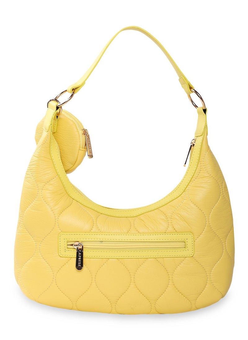 CAPRESE Caprese Briar Abstract Yellow Faux Leather Medium Hobo Handbag  - Image 3