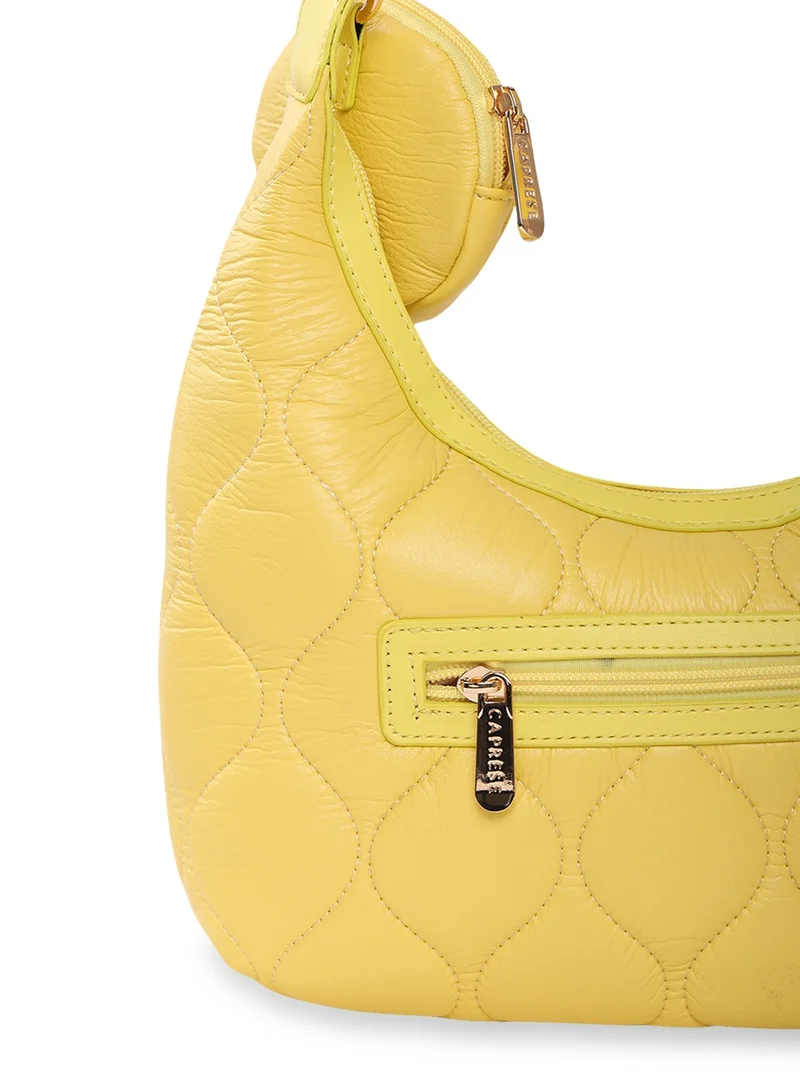CAPRESE Caprese Briar Abstract Yellow Faux Leather Medium Hobo Handbag