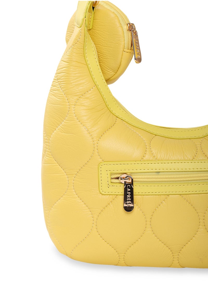 CAPRESE Caprese Briar Abstract Yellow Faux Leather Medium Hobo Handbag  - Image 4