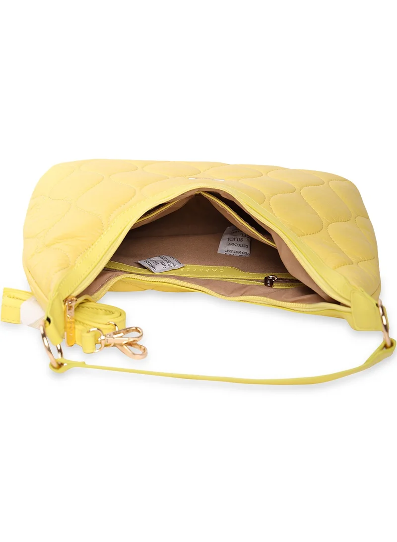CAPRESE Caprese Briar Abstract Yellow Faux Leather Medium Hobo Handbag