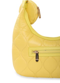CAPRESE Caprese Briar Abstract Yellow Faux Leather Medium Hobo Handbag  - Image 4