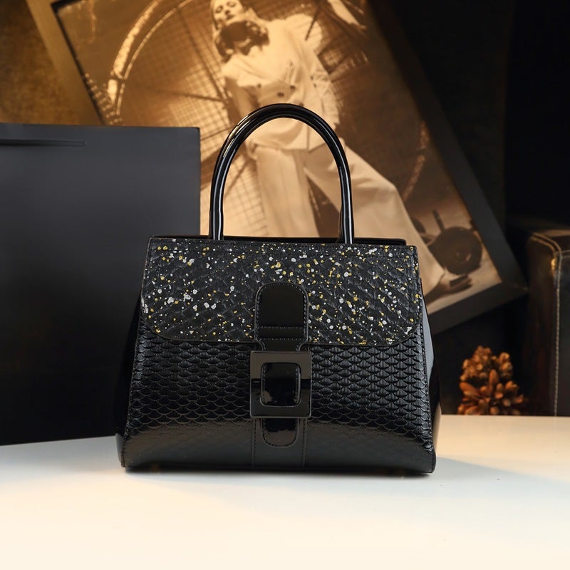 Fashion Snake Style Atmospheric High-End Bag Portable Crossbody Bag Soft Leather Texture Large Capacity Tote Bag - Image 2